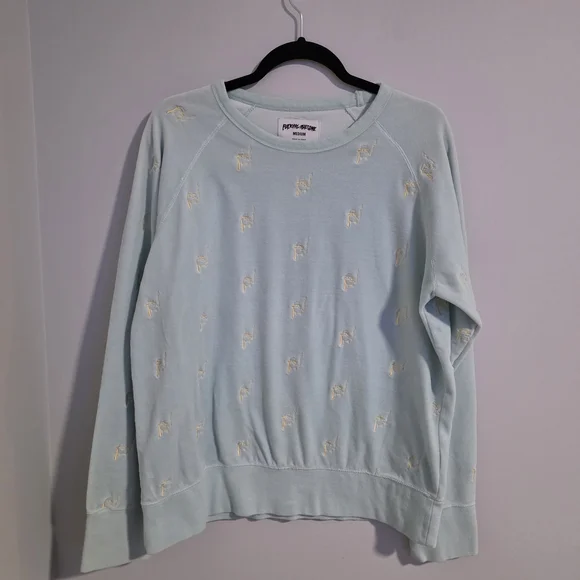 Light Blue Sweater with Embroidered Details - Picture 1 of 10